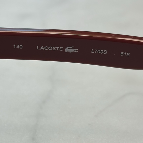 LACOSTE Tortoise Shell Gradient Tan & Burgundy  Sunglasses EUC Sunnies Preppy 🐊 - Picture 6 of 14